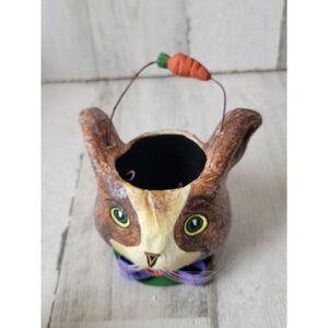 Dept 56 23867 Paper Mache bunny basket mini Easter figure